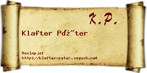 Klafter Péter névjegykártya
